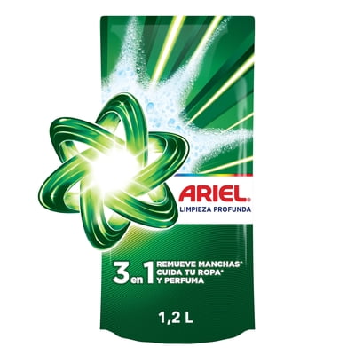 Detergente Líquido Ariel Limpieza Profunda 1.2L Jabón 3 En 1