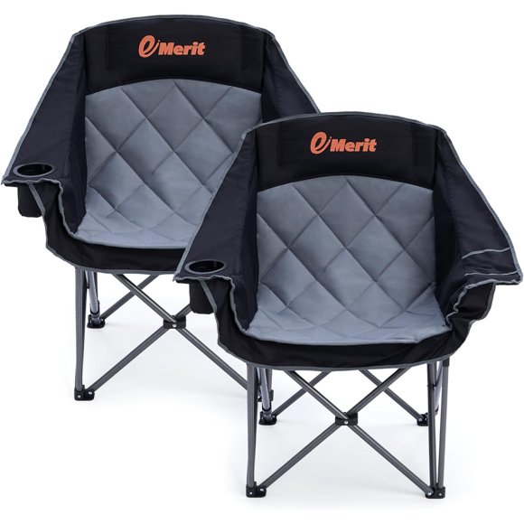 Silla de Camping EMERIT Oversized Acolchada, Pack de 2, 204 kg