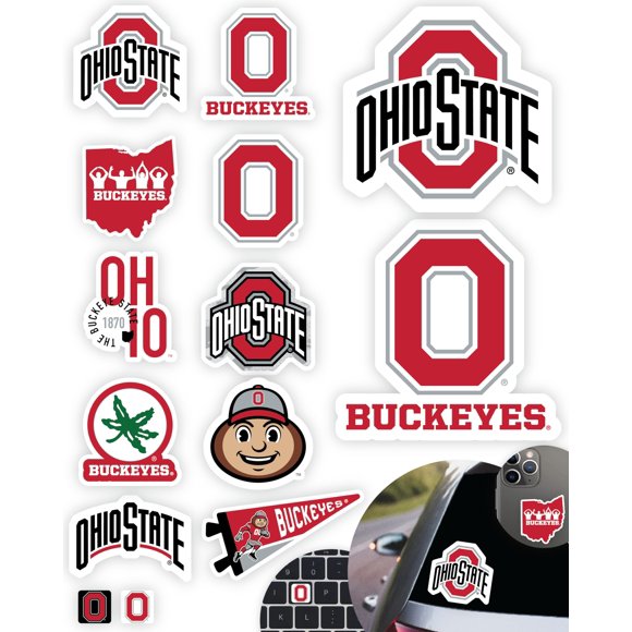 Pegatinas PartyKandy 14 uds OSU Buckeyes impermeables