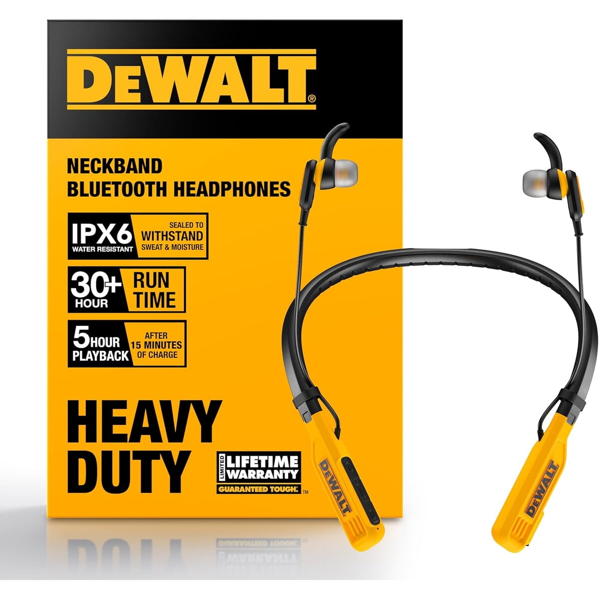 Audífonos Bluetooth Dewalt Neckband Ipx6 30h Heavy Duty