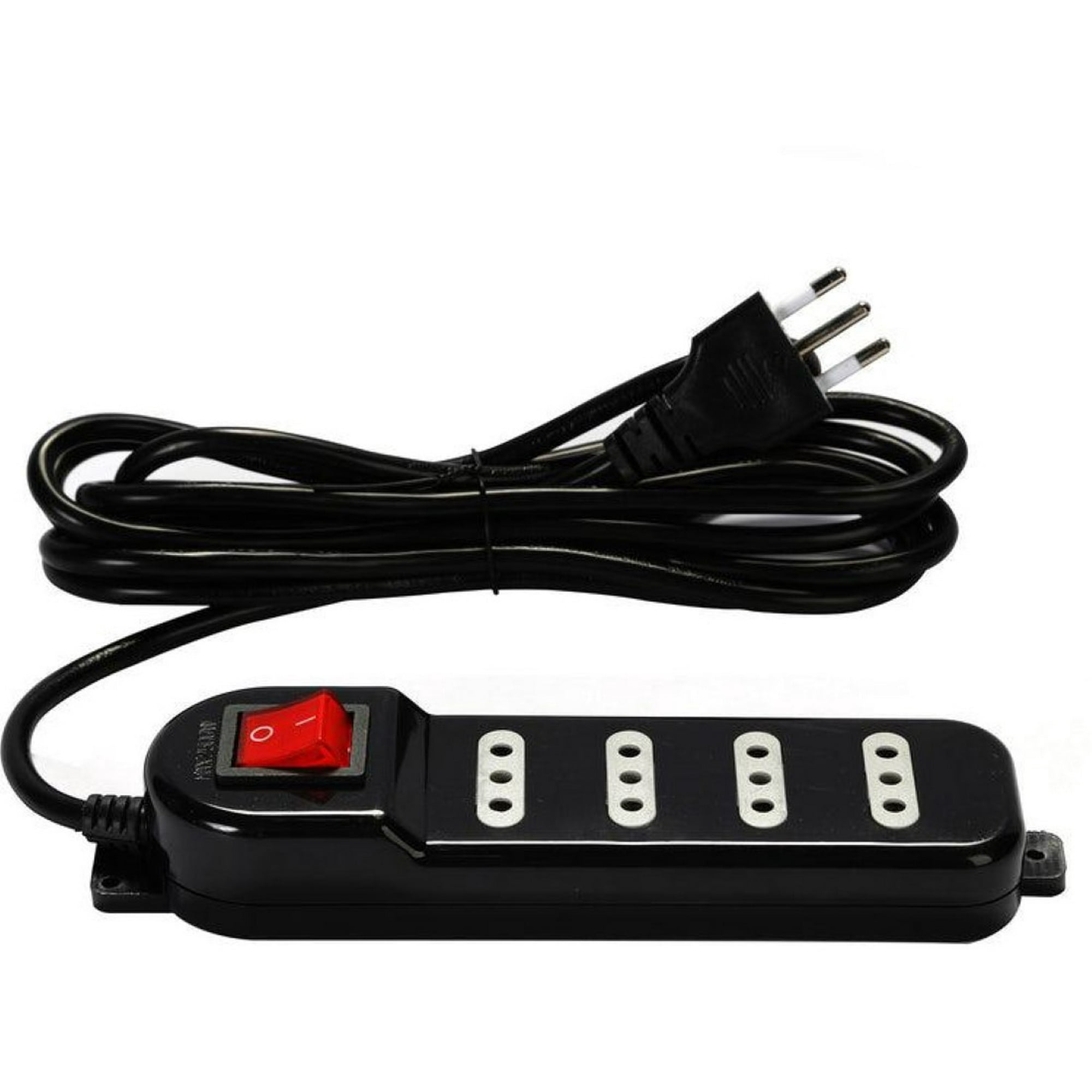 Macrotel - Alargador Zapatilla Con Switch 4 Posiciones 3mts Negro