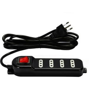 Macrotel - Alargador Zapatilla Con Switch 4 Posiciones 3Mts Negro