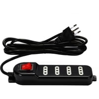 Macrotel - Alargador Zapatilla Con Switch 4 Posiciones 3Mts Negro