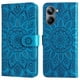 thumbnail image 1 of Funda tipo cartera FOXDOCK para Realme 10 4G , diseño girasol en relieve, cuero PU, cierre magnético, soporte y tarjetero, 1 of 5