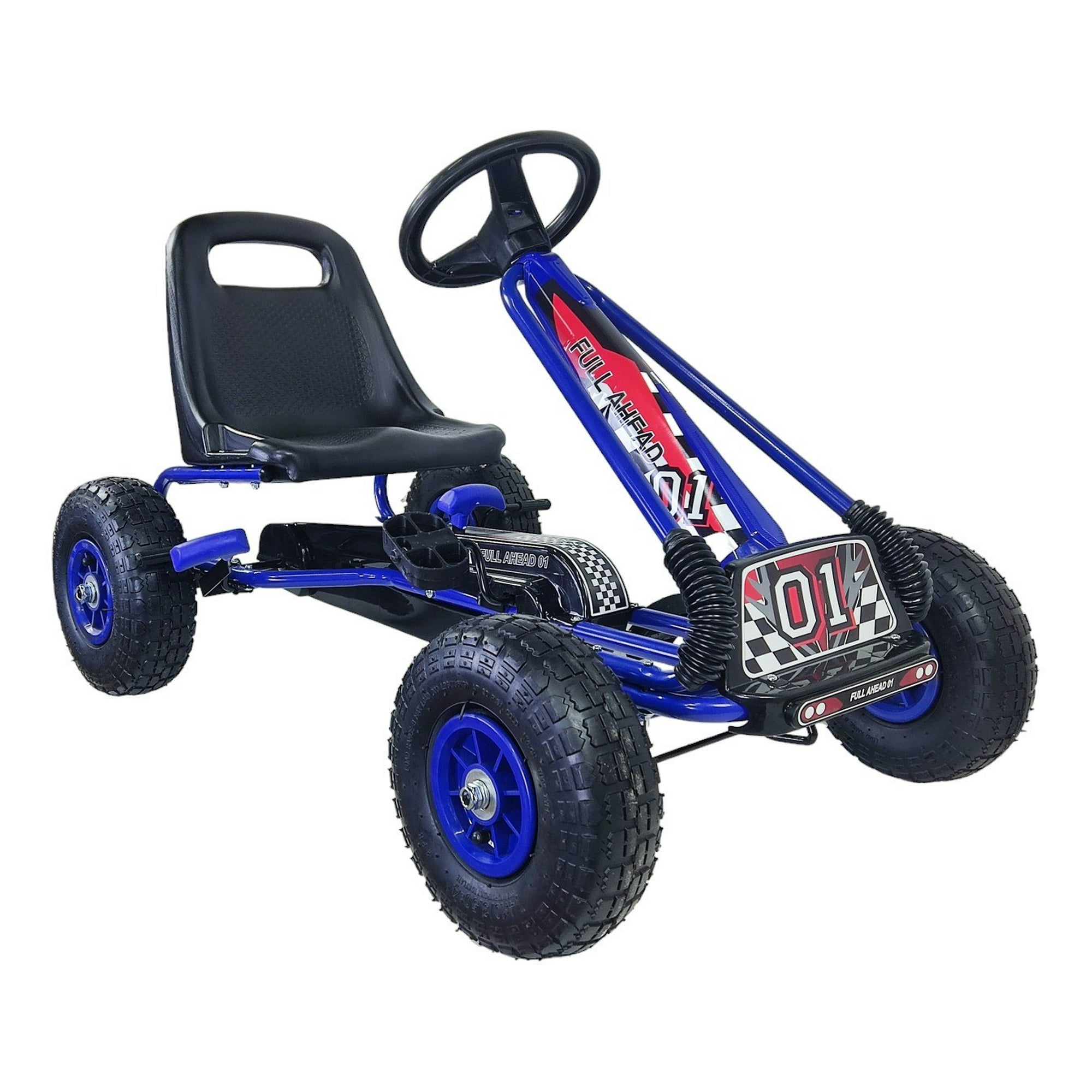 Vipnetwork - Gokart A Pedales Con Rueda Goma Azul