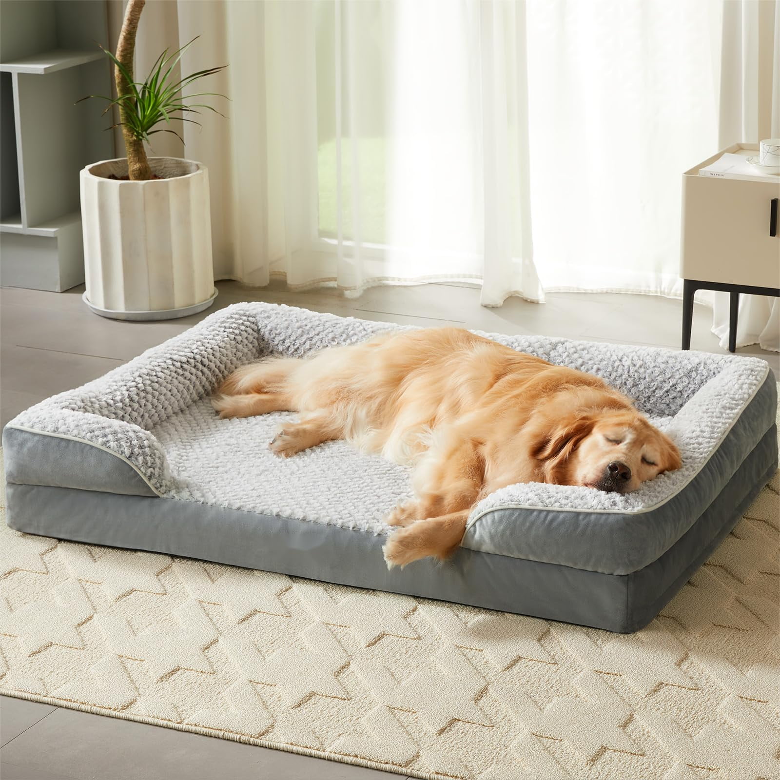 Cama Para Perros Lextro, Sofá Ortopédico Grande Con Funda Extraíble Y Lavable