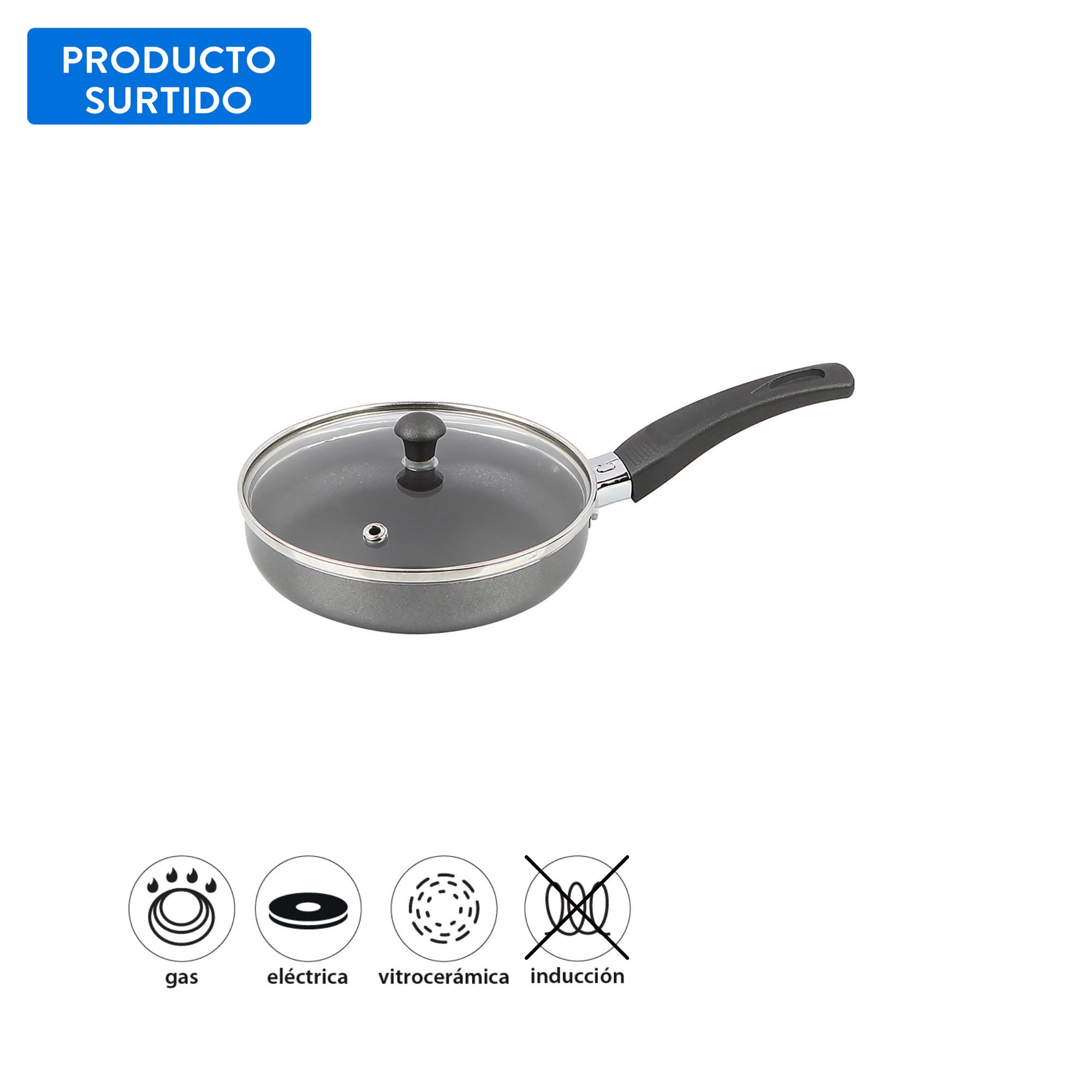 Mainstays - Sarten Aluminio Con Tapa 14 Cm 2 Piezas