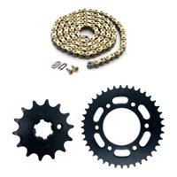 Genérico - Kit De Transmision Yamaha Fz16 - Fzn 150 2.0 C/ Oring Dorada Negro