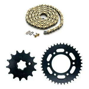 Genérico - Kit De Transmision Yamaha Fz16 - Fzn 150 2.0 C/ Oring Dorada Negro