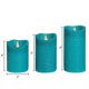 thumbnail image 3 of Velas LED CANDLE CHOICE Pack de 3 color verde azulado 8 cm/10 cm/15 cm, 3 of 5