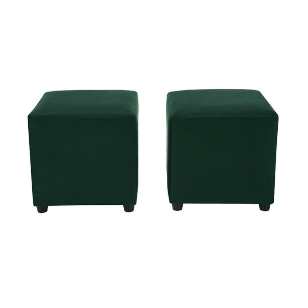 Set Pouf Cali 1c Felpa 30 Verde Botella