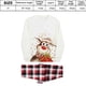 thumbnail image 4 of Pijamas familiares a juego de Navidad con cuello redondo, manga larga, pantalones a cuadros, 4 of 5