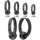 thumbnail image 2 of Xiao Hua Aretes de Anillo con Bisagra de Cuentas Redondas Negras de Acero Inoxidable, Adecuados para Hombre y Mujeres, 1 Par, 2 of 4