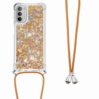 Funda Foxdock Para Motorola Moto G 5G 2022 Con Cuerda Ajustable, Brillo Líquido, Protección Antigolpes Y Lente – Ideal Para Regalo