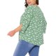 thumbnail image 3 of Agnes Orinda Conjuntos de Halloween Blusa de Chifón para Mujer Tallas Grandes Cuello en V Manga 3/4 Verano Casual Túnica Blusa 1X Verde, 3 of 5