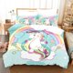 thumbnail image 1 of Unicorn Bedding Set,Kids Cartoon Unicorn Pattern Duvet Cover,Pink Unicorn Duvet Cover with Ruffle Closure for Boys Girls Bed Sheets, 1 of 5