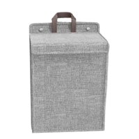Magideal - Cesta De Almacenamiento Para Ropa Sucia Plegable Con Gancho Gran Capacidad Con Compartimientos Organizador De Lavado Asa Cómoda Material Sólido Adecua Gris Grande