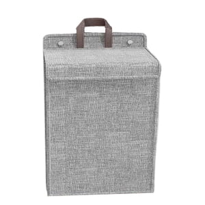 Magideal - Cesta De Almacenamiento Para Ropa Sucia Plegable Con Gancho Gran Capacidad Con Compartimientos Organizador De Lavado Asa Cómoda Material Sólido Adecua Gris Grande