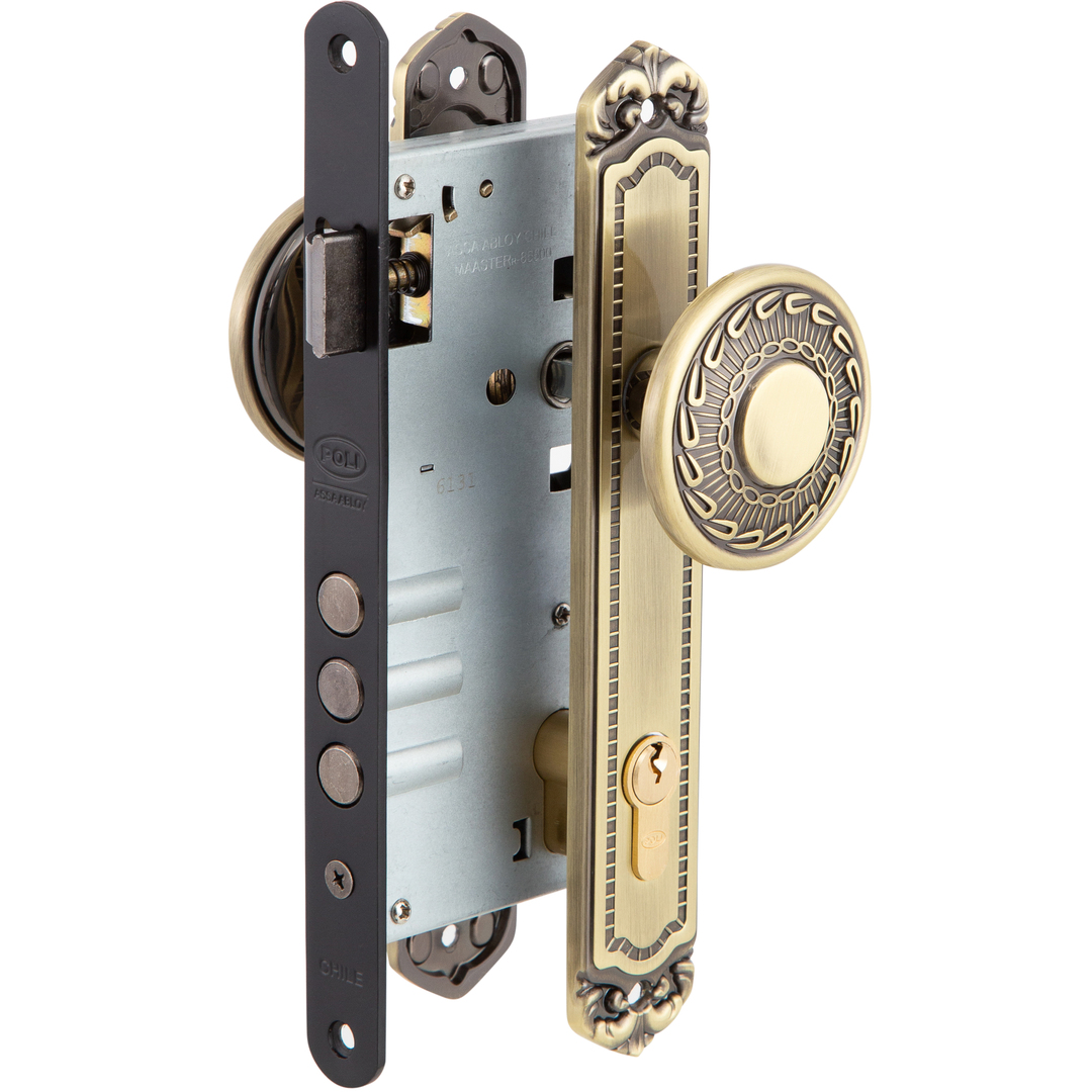 Poli - Cerradura Embutida Barroca B60 Pomo Acceso