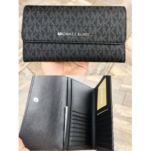 Billetera Michael Kors Classic Trifold Wallet With Snap Fastener For Male Black Signature