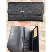 Billetera Michael Kors Classic Trifold Wallet With Snap Fastener For Male Black Signature