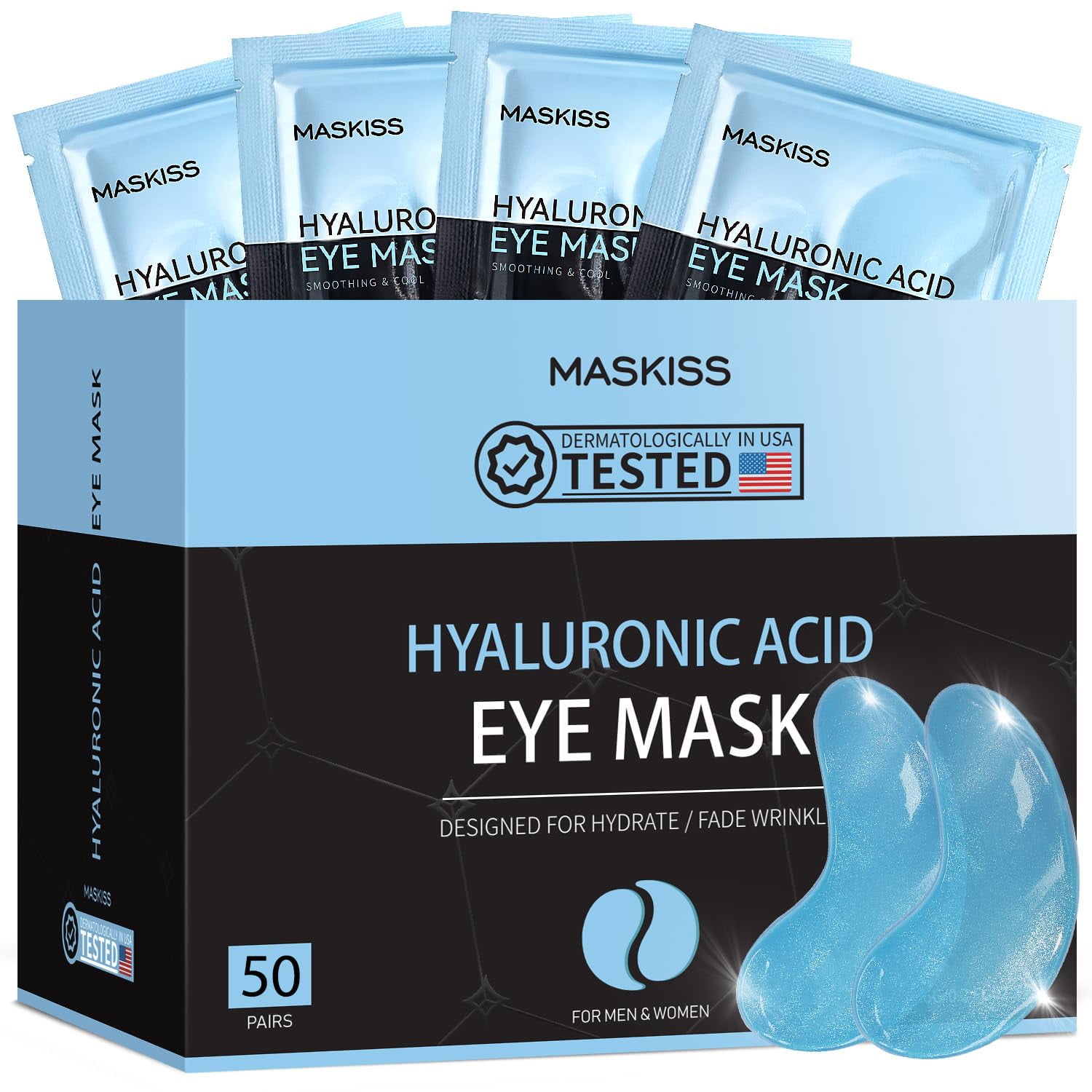 Parches Para Ojos Maskiss Con Ácido Hialurónico (50 Pares) Para Ojeras