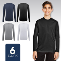 Mas Clothing - Pack 6 Camiseta Bambú Manga Larga Primera Capa Niño Polera Colores Surtidos