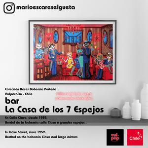 Val-Pop Ilustraciones - Colección Bares Bohemia Porteña : Bar 7 Espejos