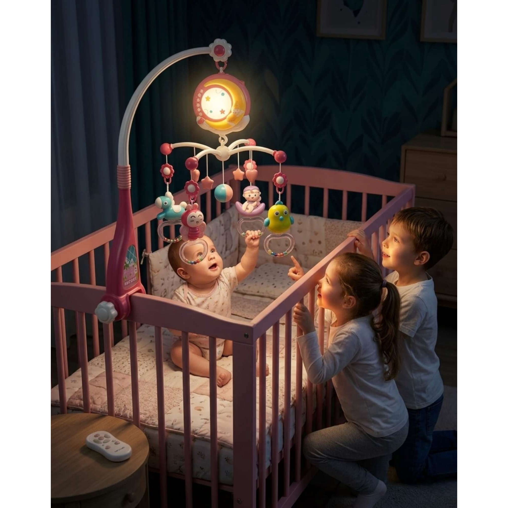 Myl Todo Hogar - Móvil Para Cuna Bebé Musical Y Giratorio Con Hadas Mágicas Luz Nocturna, Melodías Relajantes