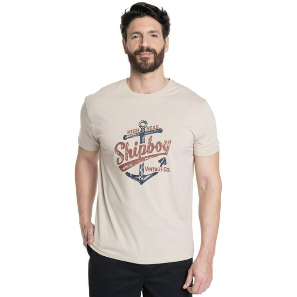 Polera Hombre Print Frontal Cuello Redondo