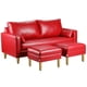 thumbnail image 3 of Sofá Sky 3 Cuerpos Más 2 Pouf Pu Rojo, 3 of 5