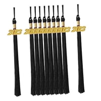 Bothyi - 10 Piezas 2023 Gorra De Graduación Borlas De Un Solo Color 15 Pulgadas Para Accesorios De Fiesta Negro