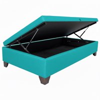 Vitelio - Base De Cama 1.5 Plaza Baúl Turquesa