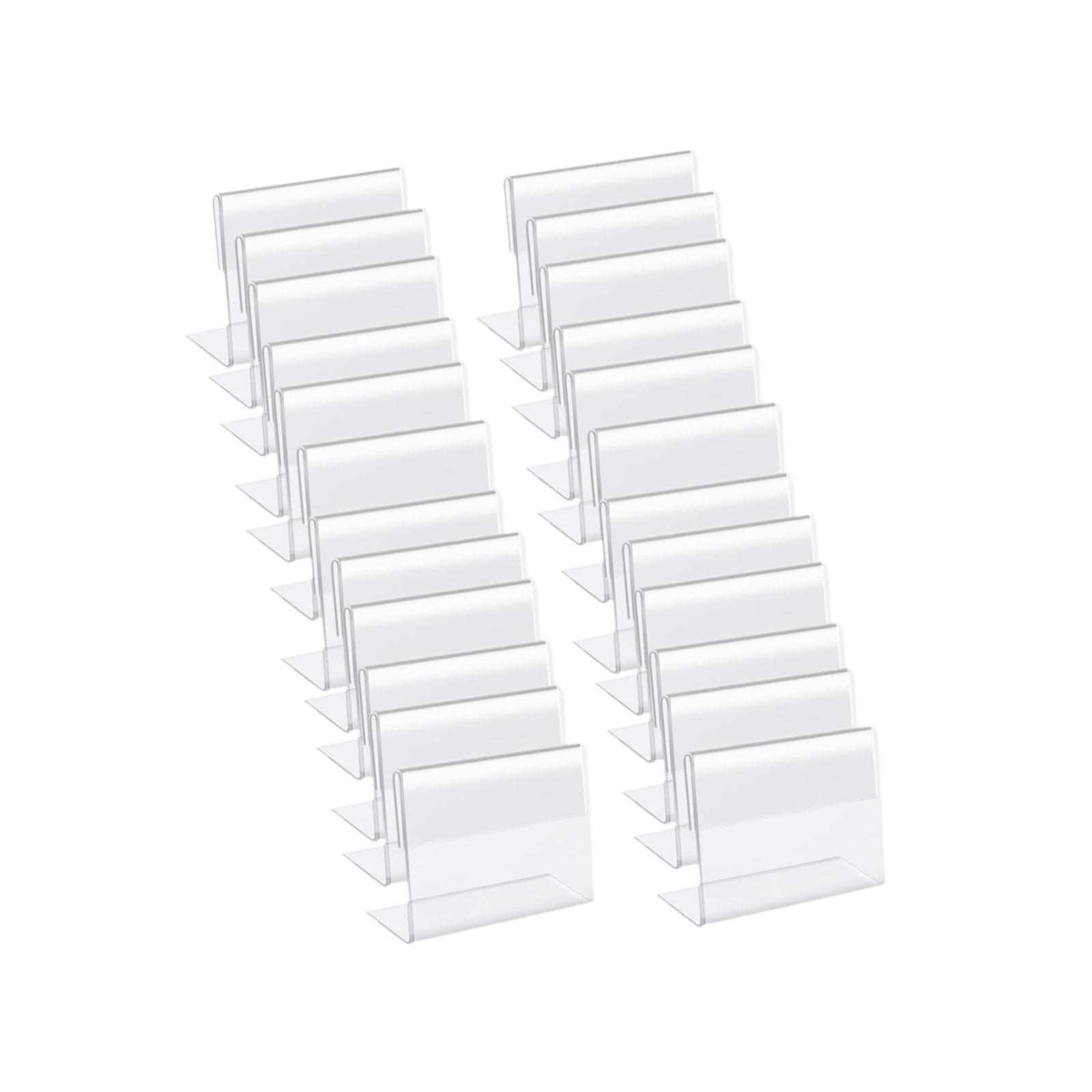Ioensy - 100 Piezas De Soporte De Etiqueta De Precio De Letrero Mini De Acrílico Para Soporte De Letrero De Mostrador En Forma De L