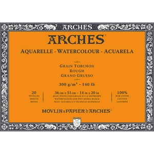 Block Acuarela Arches 300Gr Grano Grueso 20 Hojas 36 X 51 Cm