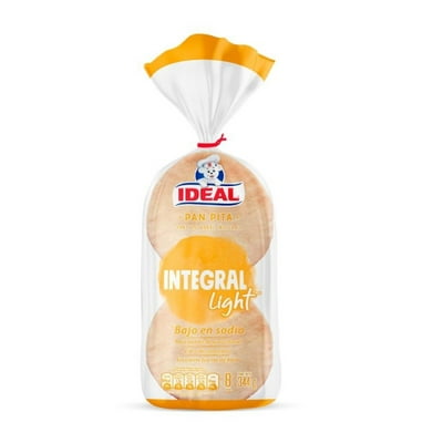 Pan Pita Integral Light 8 Un 344 G Ideal