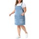 thumbnail image 4 of Agnes Orinda Vestido de Mezclilla con Tirantes Ajustables para Mujer Talla Grande, Estilo Escolar Universitario, Verano Casual, Midi con Bolsillos 1X Azul Claro, 4 of 6