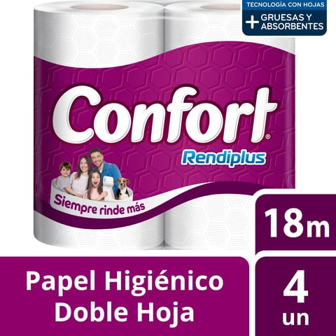 Papel Higienico Confort Rendiplus Doble Hoja 4Un X 18M