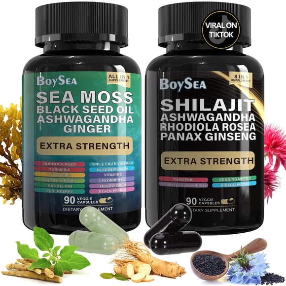 Suplemento Boysea Sea Moss y Shilajit 90 Caapsulas