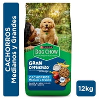 Alimento Seco Perro Cachorro Raza Mediana Y Grande Bolsa 12 Kg Dog Chow