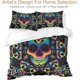 thumbnail image 5 of Moon Wolf Bedding Green Watercolor Forest Wolf Landscape Duvet Cover Sets 3 Pieces Wild Animal Bedding Set, 5 of 5