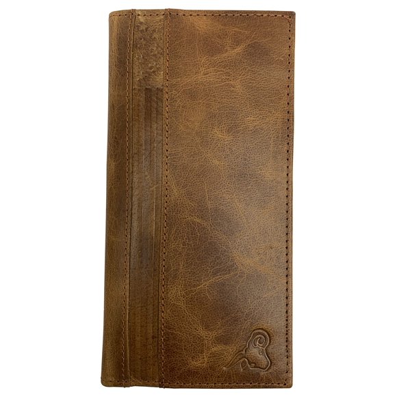 Funda para Chequera Cavelio con Bloqueo RFID de Cuero Color Camel