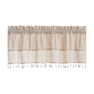 Magideal - Cortina Corta Para Ventanas, Cortinas Pequeñas Para Ventana, Cenefas Bohemias, Cortinas Con Bolsillo Para Barra Transpirable, Cenefa De Granja Para El , 150Cmx60Cm