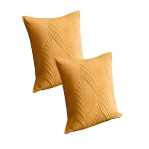 Genérico - Set De 2 Fundas De Cojin Serie Hojas 45X45 Cm Amarillo
