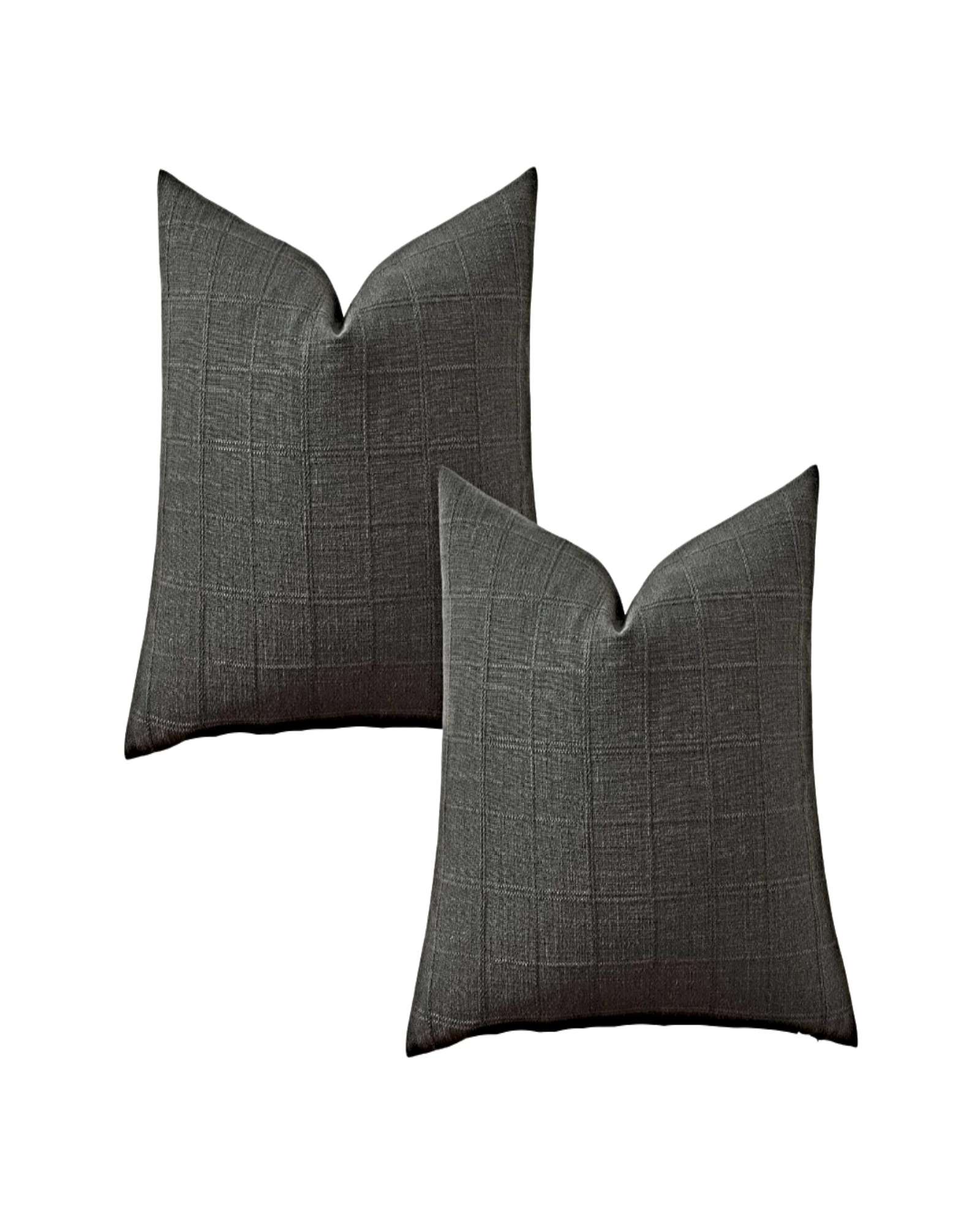 Genérico - Juego De 2 Fundas De Cojin Jacquard Cuadrille 45X45 Cm Gris