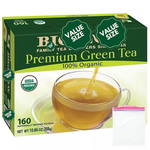 Genérico - Tea Bigelowwss Premium Organic Green 160 Bolsas Con Bolsa De Almacenamiento