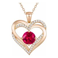 Collar Heshpaws Love Pendant Con Birthstone Zirconia Y Caja De Regalo