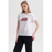 Fashionspark - Polera Mujer Gráfica Roll Up Blanco