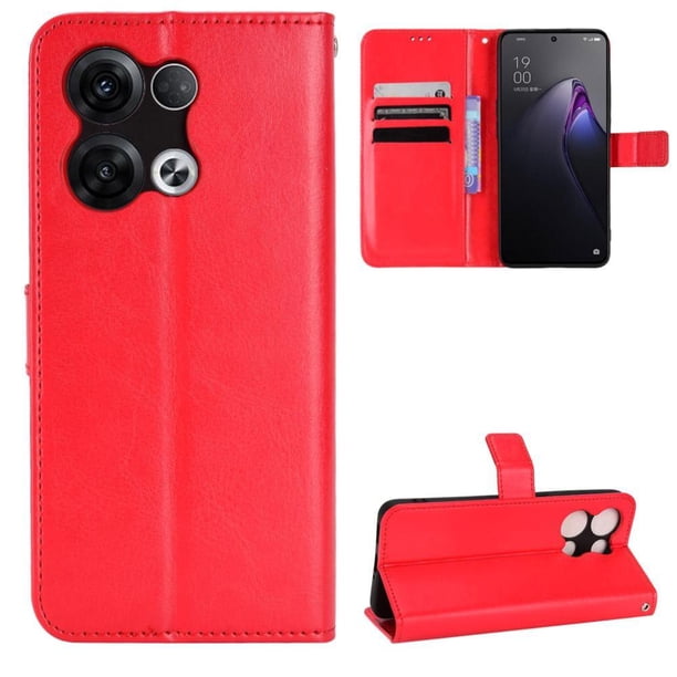 Funda tipo libro para OPPO Reno 8 Pro 5G, cartera todo‑en‑uno, funda multifuncional con tarjetero y correa de muñeca desmontable