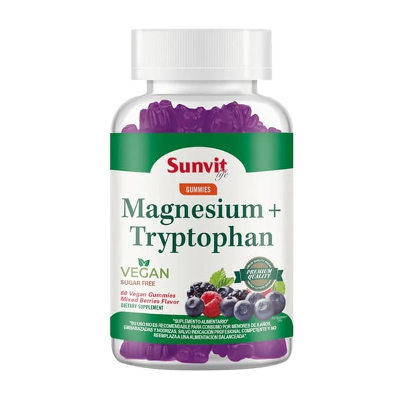 Magnesio + Triptofano 6o Gomitas Veganas Mix Berries